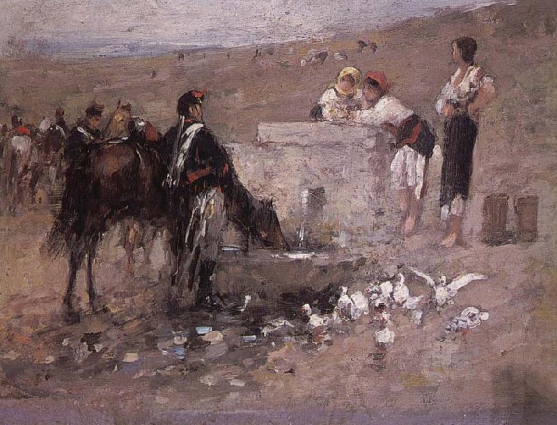 Nicolae Grigorescu Girls and Young Men by the Well china oil painting image